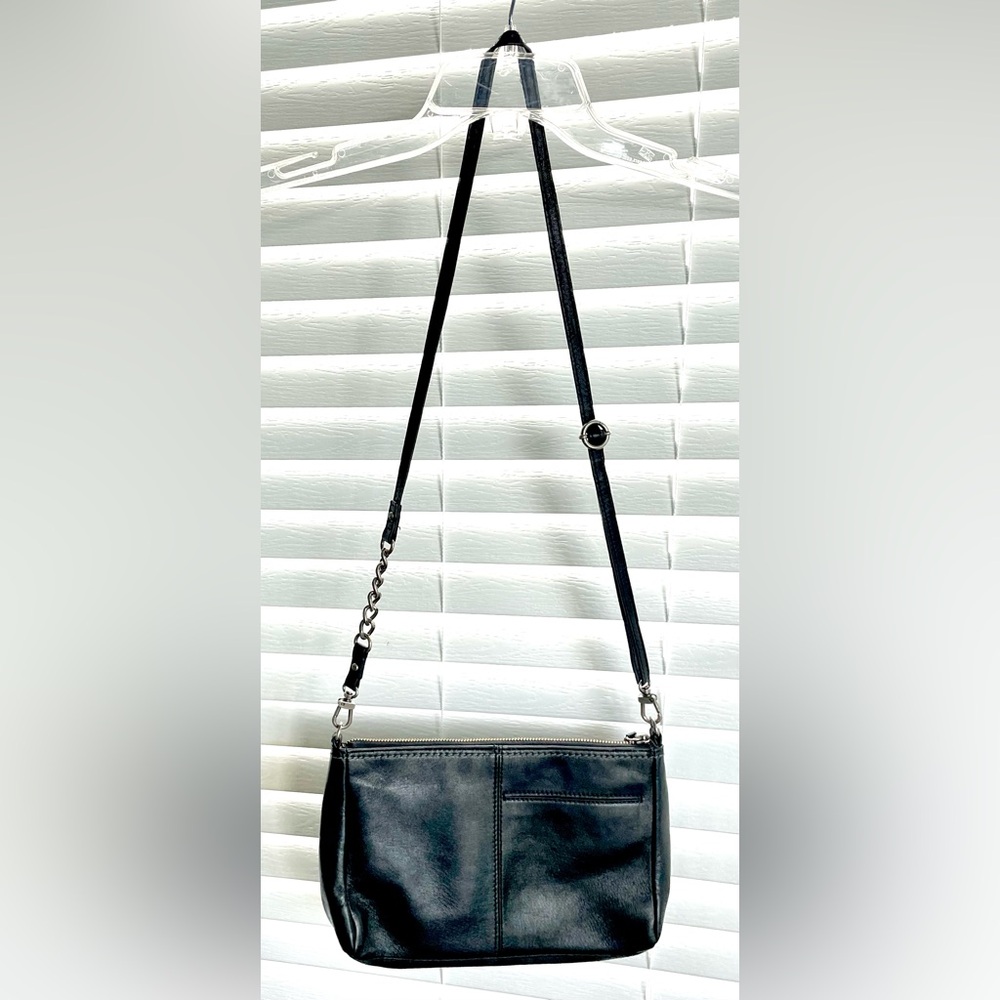 **VINTAGE** The SAK Leather Handbag/Purse - Crossbody - Black - clasp and zipper - Picture 4 of 14